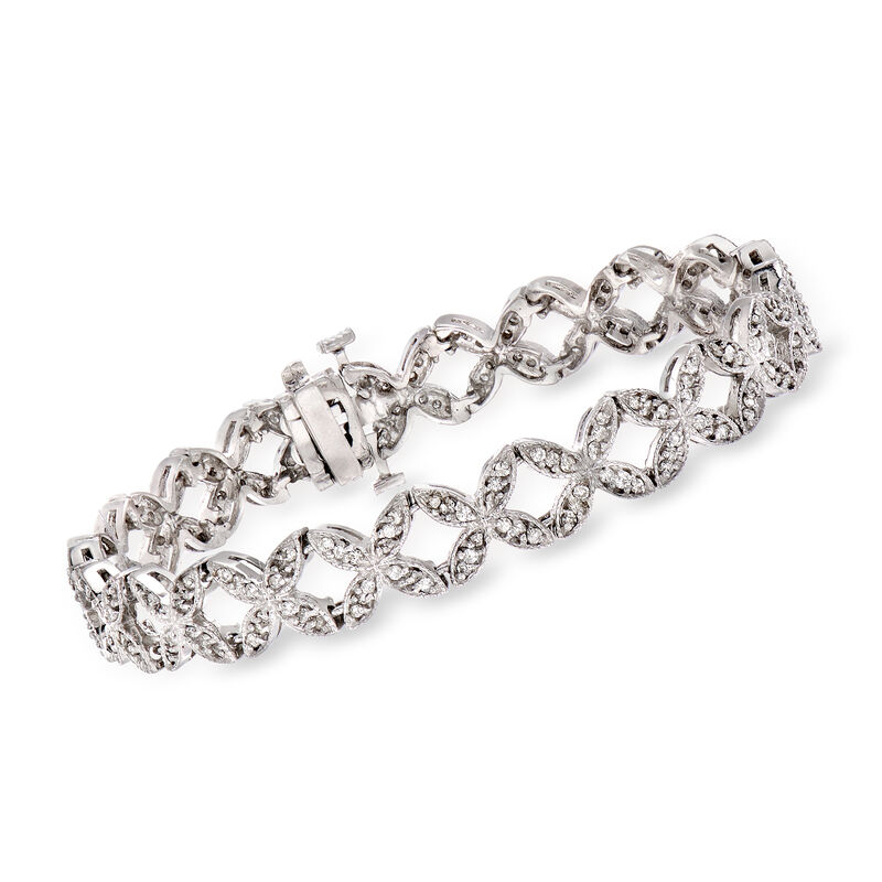 C. 1990 Vintage 1.60 ct. t.w. Diamond Bracelet in 14kt White Gold image number 0