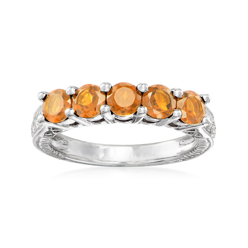 1.20 ct. t.w. Orange Citrine Five-Stone Ring in Sterling Silver image number 0