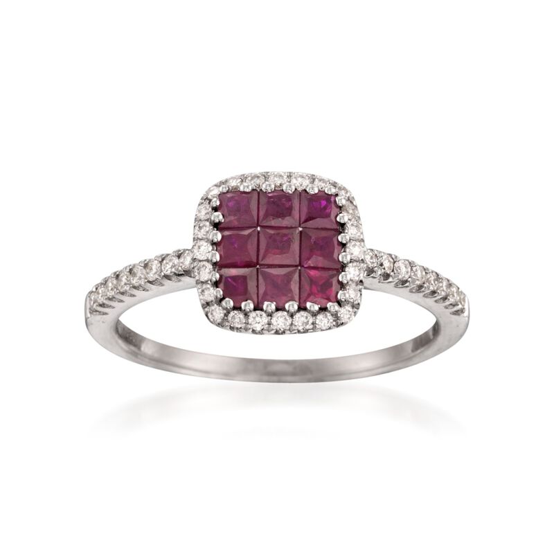 Gregg Ruth .66 ct. t.w. Ruby and .23 ct. t.w. Diamond Ring in 18kt White Gold. Size 7 image number 0