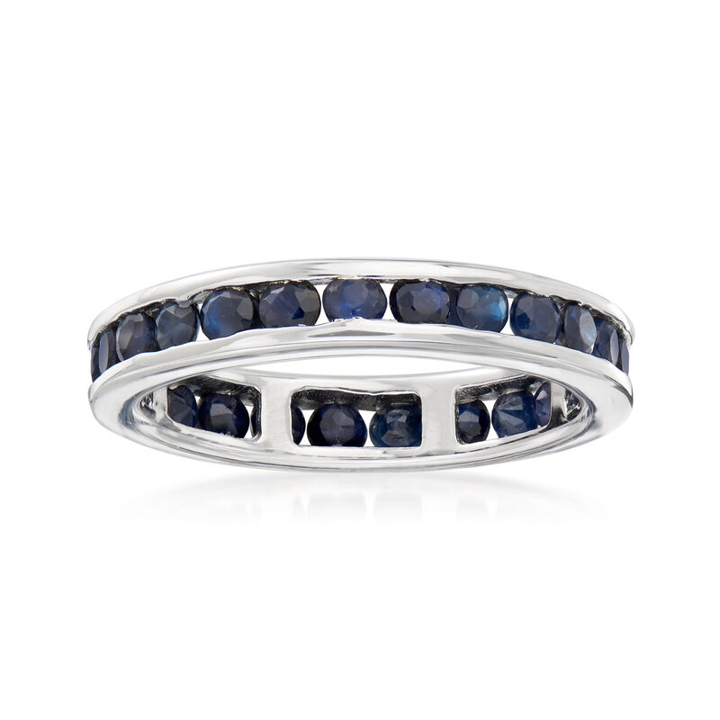 2.30 ct. t.w. Channel-Set Sapphire Eternity Band in Sterling Silver image number 0