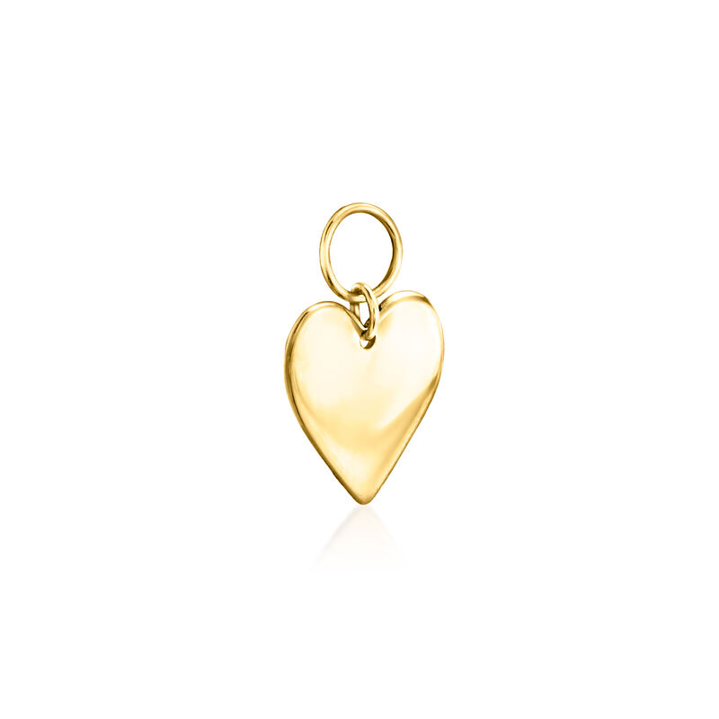 Italian 14kt Yellow Gold Heart Single Hoop Charm image number 3