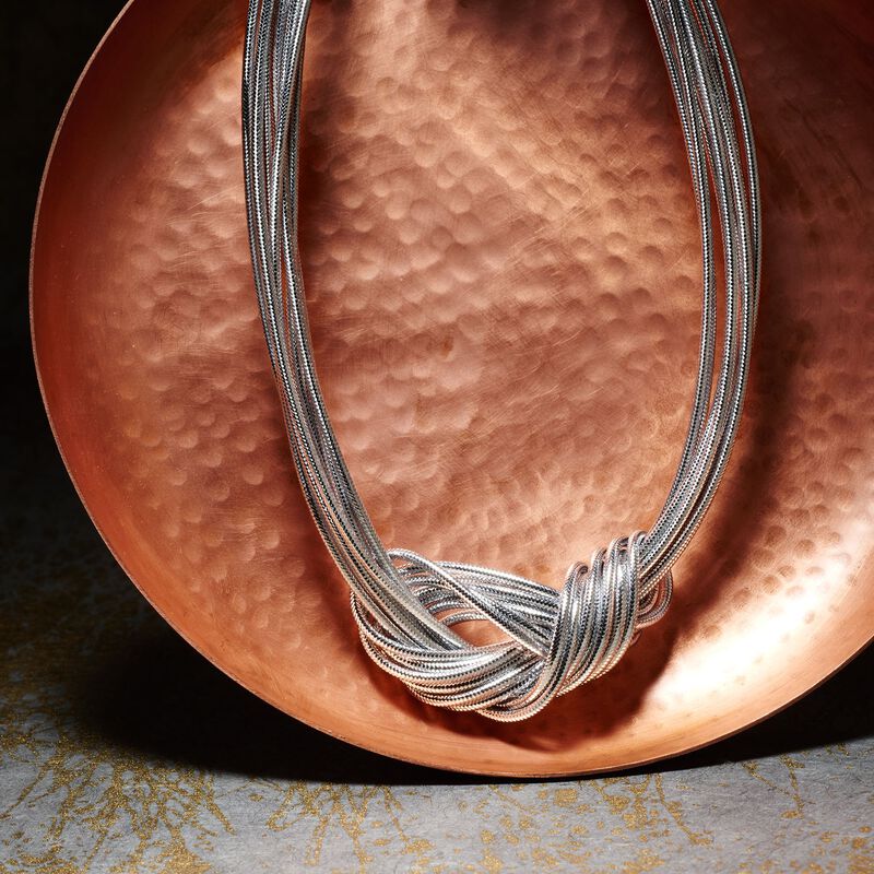 Italian Flex Knot Necklace with Sterling Silver image number 2
