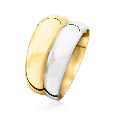 Italian 14kt Two-Tone Gold Dome Ring