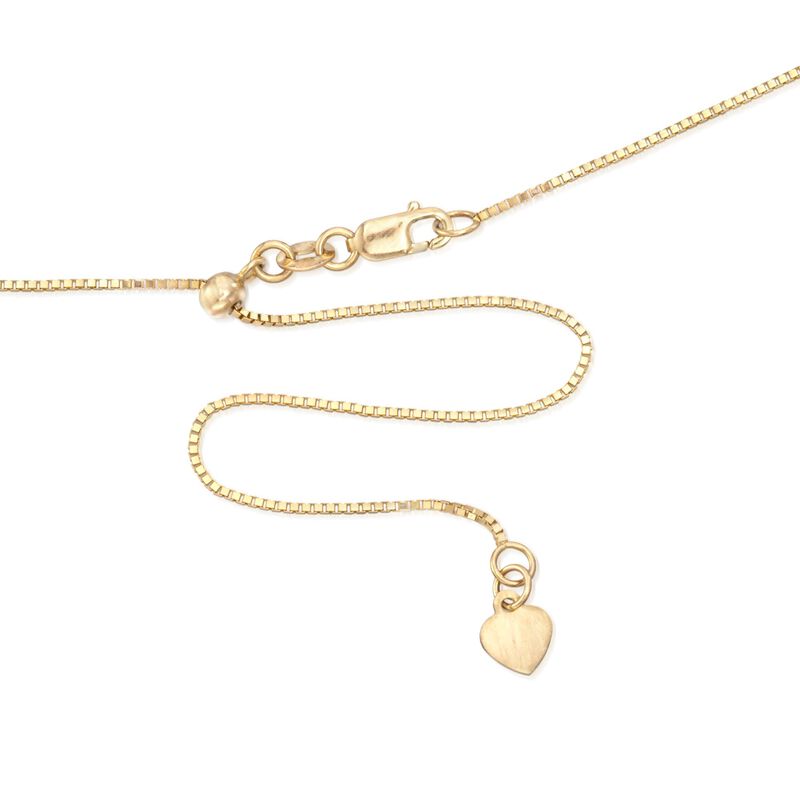 .7mm 14kt Yellow Gold Adjustable Box-Chain Necklace image number 2