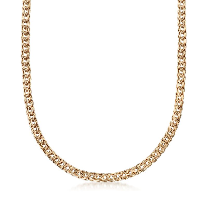 14kt Yellow Gold Braided Link Necklace image number 0