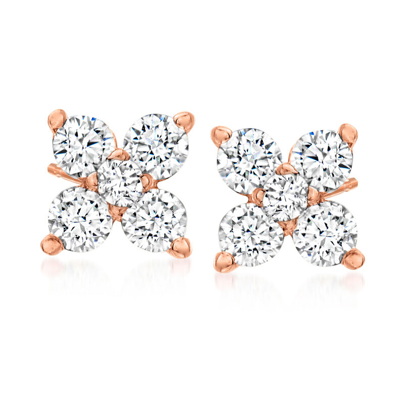 .30 ct. t.w. Diamond Quad Stud Earrings in 14kt Rose Gold  image number 0