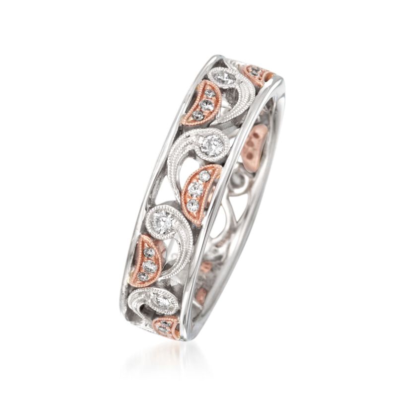 .29 ct. t.w. Diamond Paisley Ring in 18kt Two-Tone Gold. Size 7 image number 2