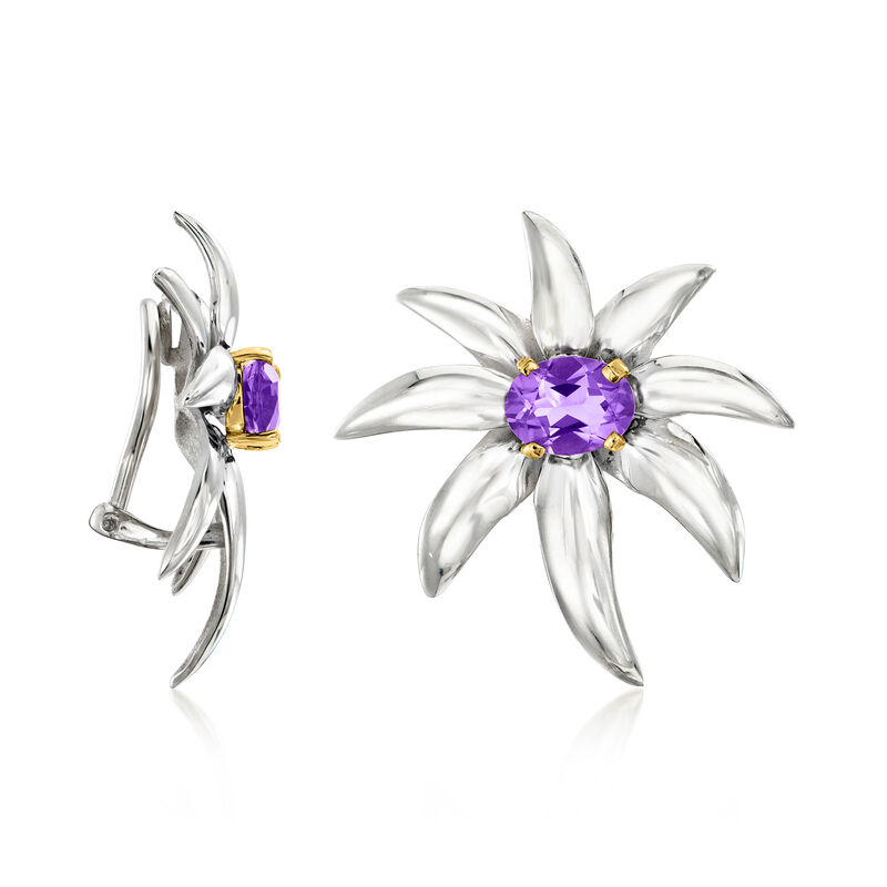 C. 1995 Vintage Tiffany Jewelry 3.50 ct. t.w. Amethyst Firework Earrings in Sterling Silver  image number 2