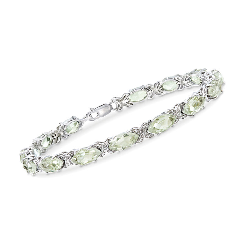 18.00 ct. t.w. Green Prasiolite Bracelet in Sterling Silver image number 0