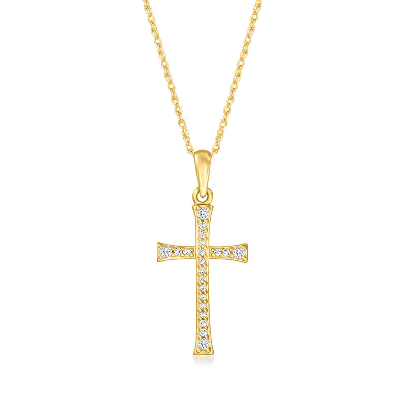 .10 ct. t.w. Diamond Cross Pendant Necklace in 14kt Yellow Gold image number 0