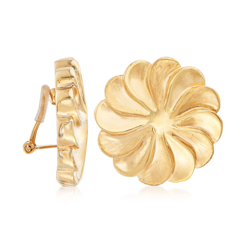 Italian 18kt Yellow Gold Pinwheel Clip-On Earrings image number 2