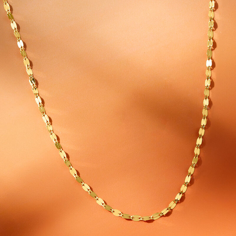 Italian 14kt Yellow Gold Lumachina-Chain Necklace. 16&quot; image number 2