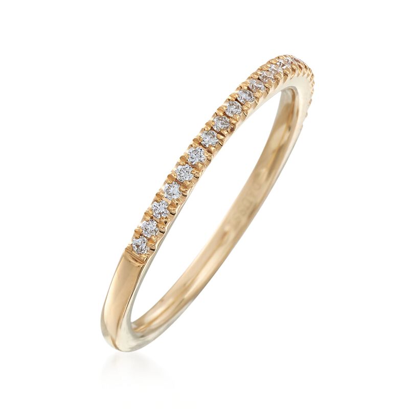 Henri Daussi .15 ct. t.w. Diamond Wedding Band in 18kt Yellow Gold image number 2