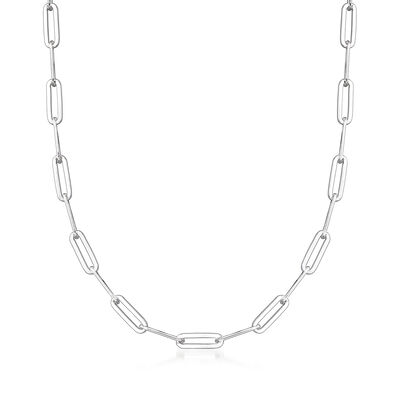 Charles Garnier Sterling Silver Paper Clip Link Necklace