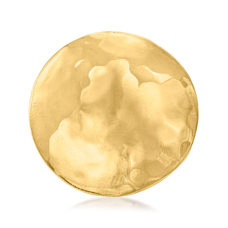 Italian 18kt Gold Over Sterling Hammered Circle Ring image number 0