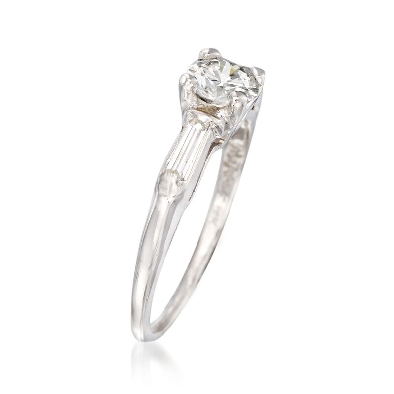 C. 1950 Vintage .67 ct. t.w. Diamond Engagement Ring in 14kt White Gold. Size 5.5 image number 2