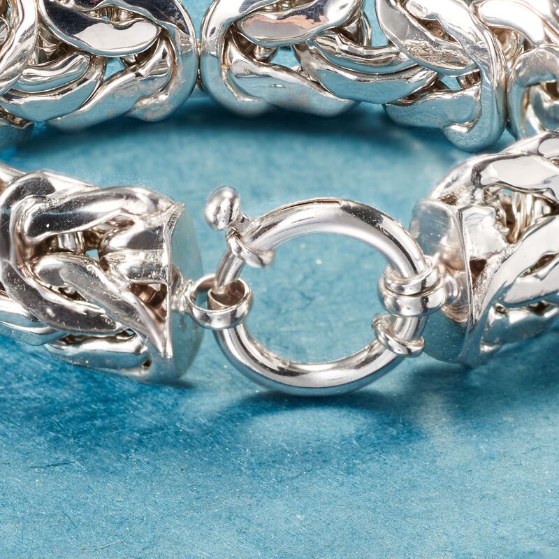Sterling Silver Wide Byzantine Bracelet image number 4
