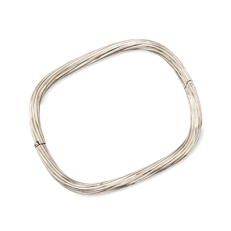 C. 1990 Vintage 18kt White Gold Squared Twisted Bangle Bracelet image number 2