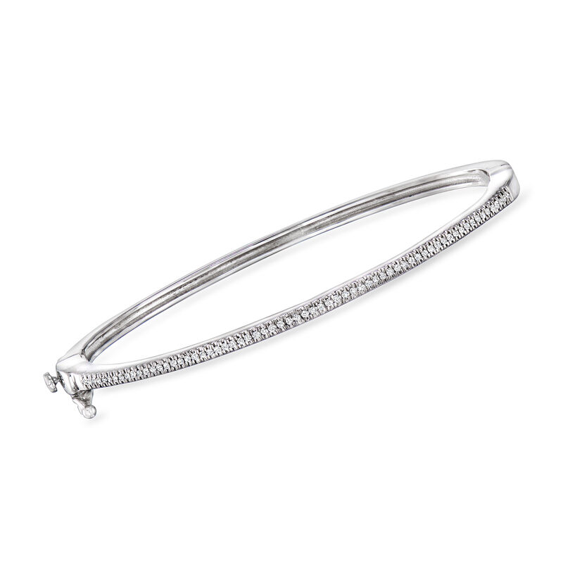 .25 ct. t.w. Diamond Jewelry Set: Two Bangle Bracelets in Sterling Silver. 7&quot; image number 2