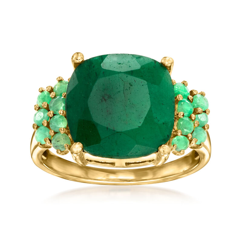 5.40 ct. t.w. Emerald Ring in 18kt Gold Over Sterling image number 0