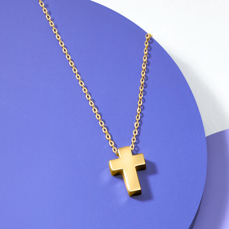 14kt Yellow Gold Cross Pendant Necklace image number 5