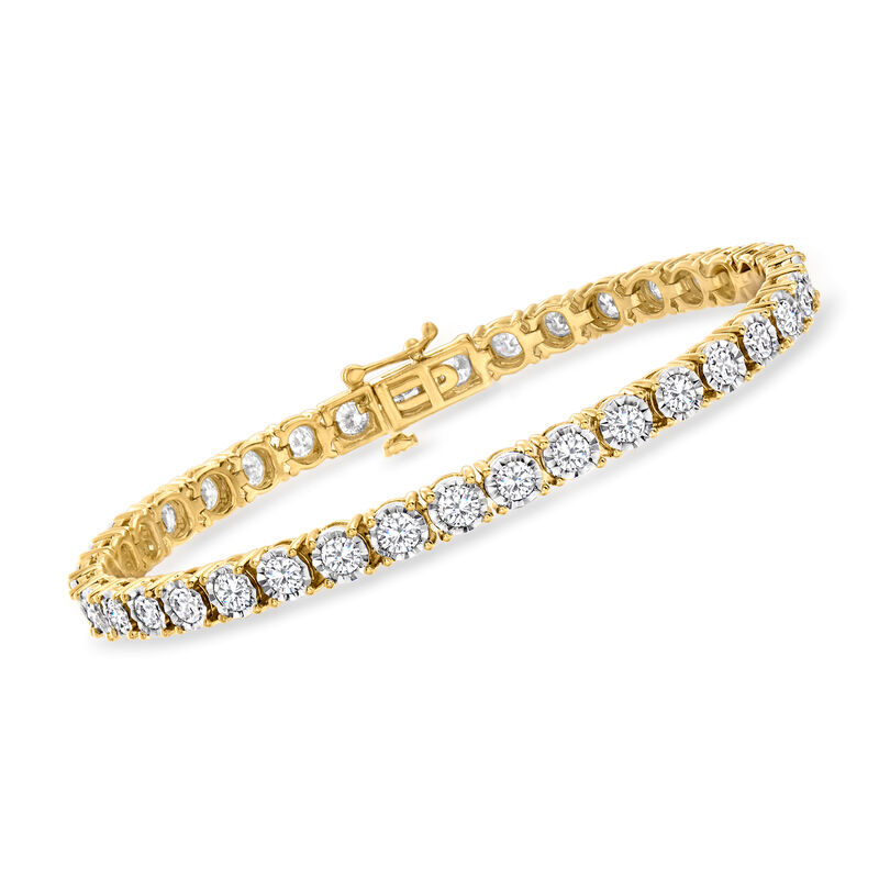 5.00 ct. t.w. Diamond Tennis Bracelet in 18kt Gold Over Sterling image number 0