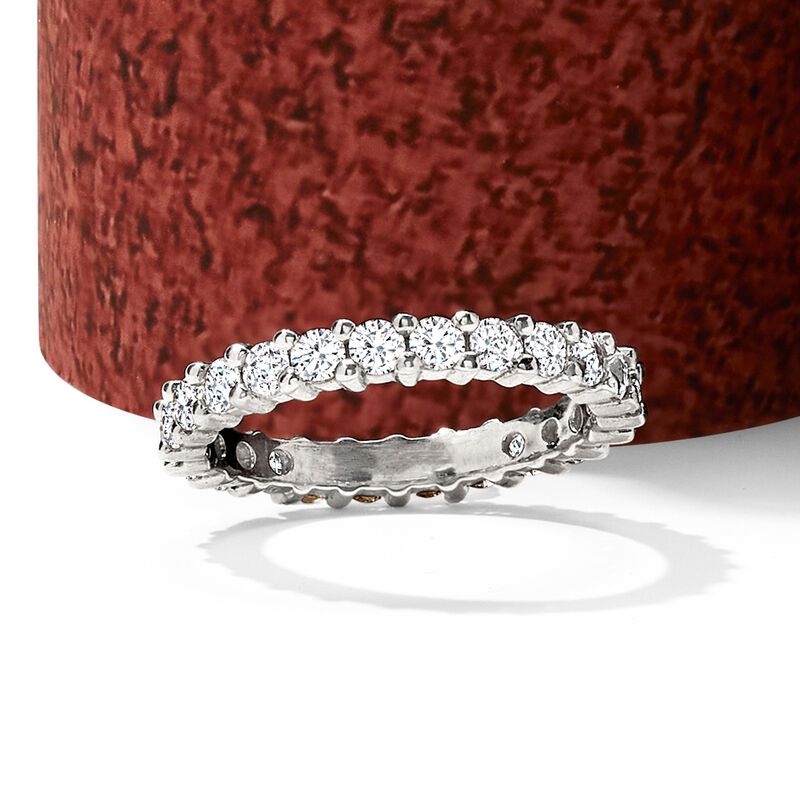 1.25 ct. t.w. CZ Eternity Band in Sterling Silver image number 3
