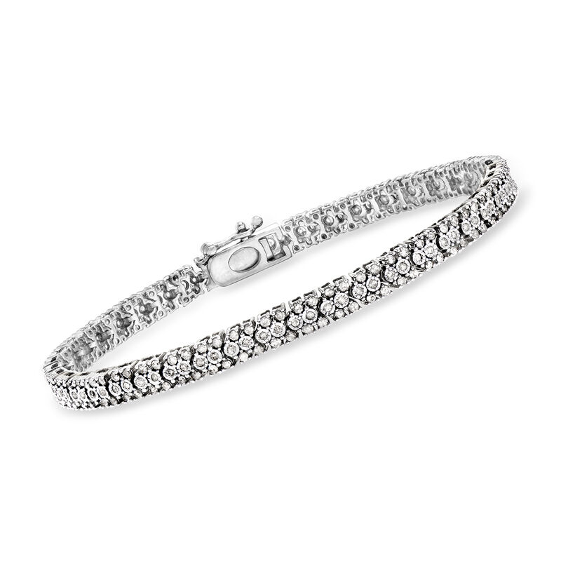 1.00 ct. t.w. Diamond Bracelet in Sterling Silver image number 0
