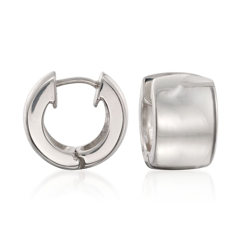 Zina Sterling Silver Huggie Hoop Earrings. 1/2&quot; image number 0