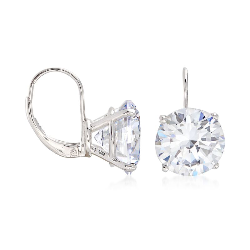 13.00 ct. t.w. Round CZ Drop Earrings in Sterling Silver image number 0