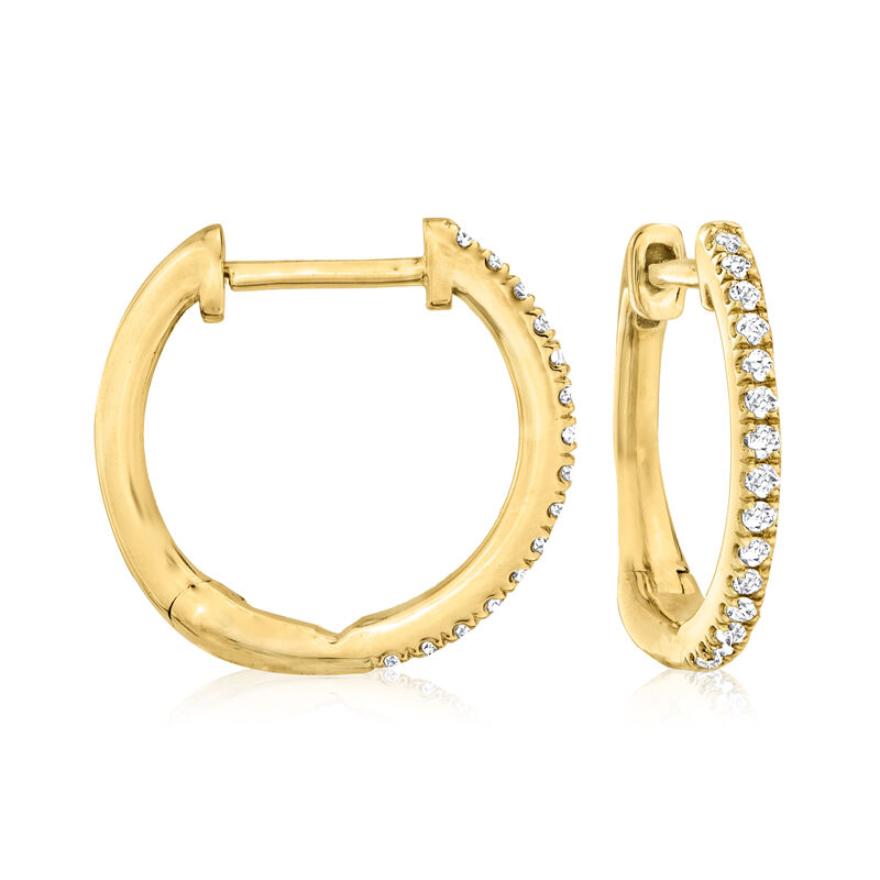 .25 ct. t.w. Diamond Star and Moon Mismatched Hoop Drop Earrings in 14kt Yellow Gold image number 3