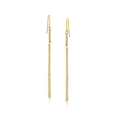 Italian 14kt Yellow Gold Cable-Chain Drop Earrings