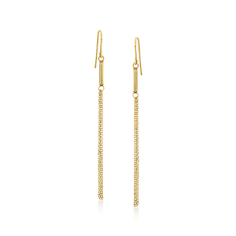 Italian 14kt Yellow Gold Cable-Chain Drop Earrings image number 0