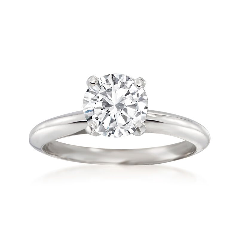1.24 Carat Certified Diamond Solitaire Ring in 14kt White Gold image number 0