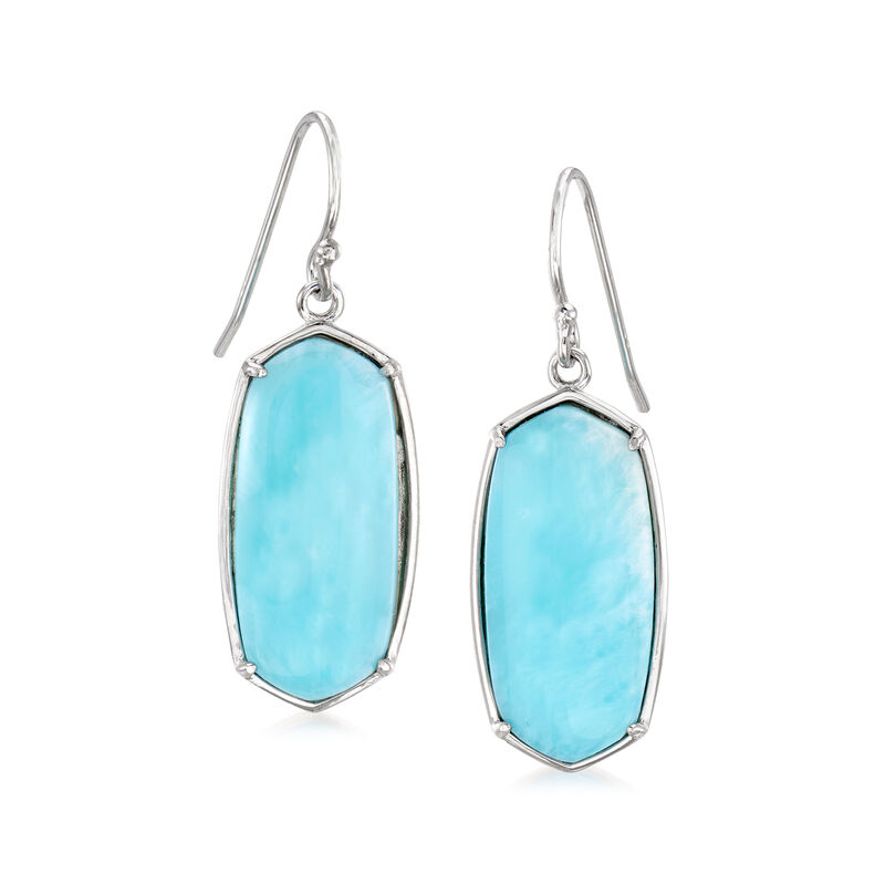 Larimar Hexagon Drop Earrings in Sterling Silver image number 0