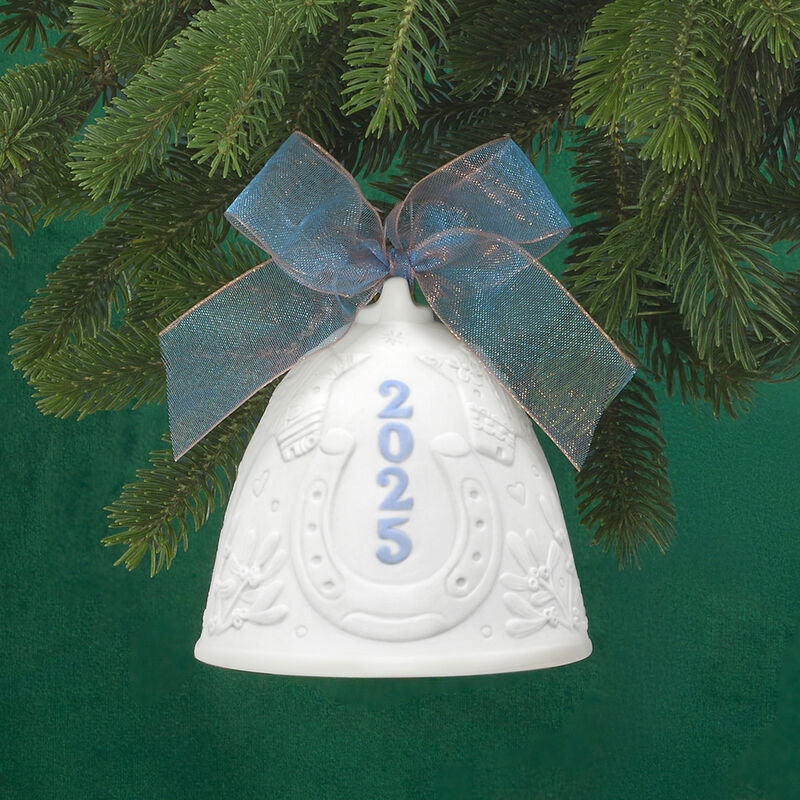 Lladro 2025 Annual Porcelain Christmas Bell Ornament image number 1