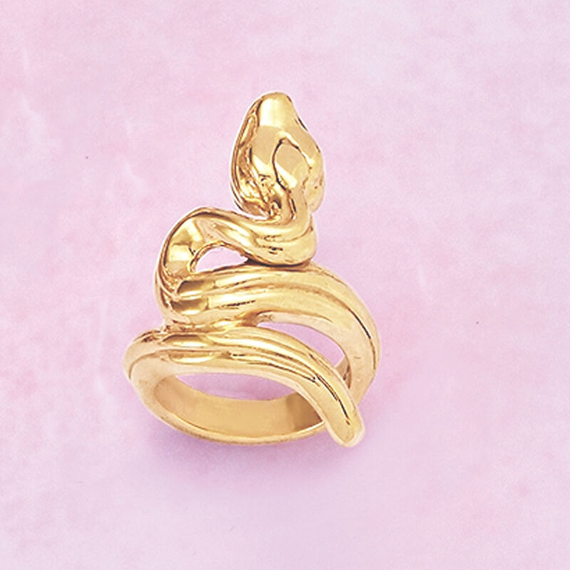 Italian 18kt Yellow Gold Snake Ring image number 4