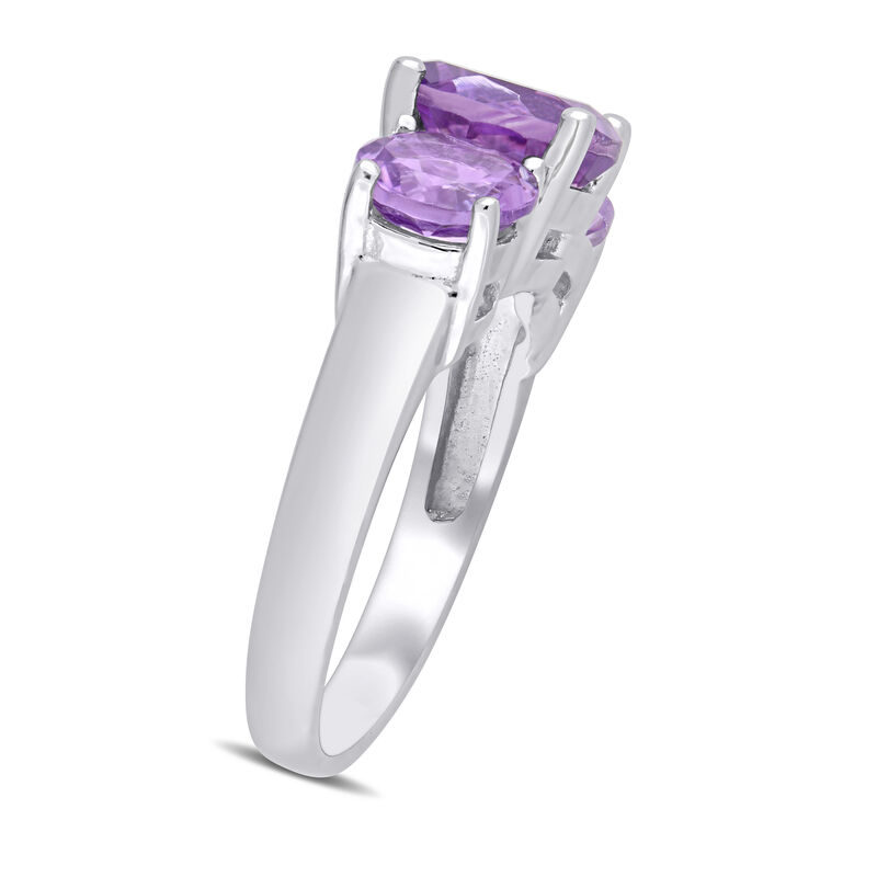 3.40 ct. t.w. Amethyst Three-Stone Ring in Sterling Silver image number 2