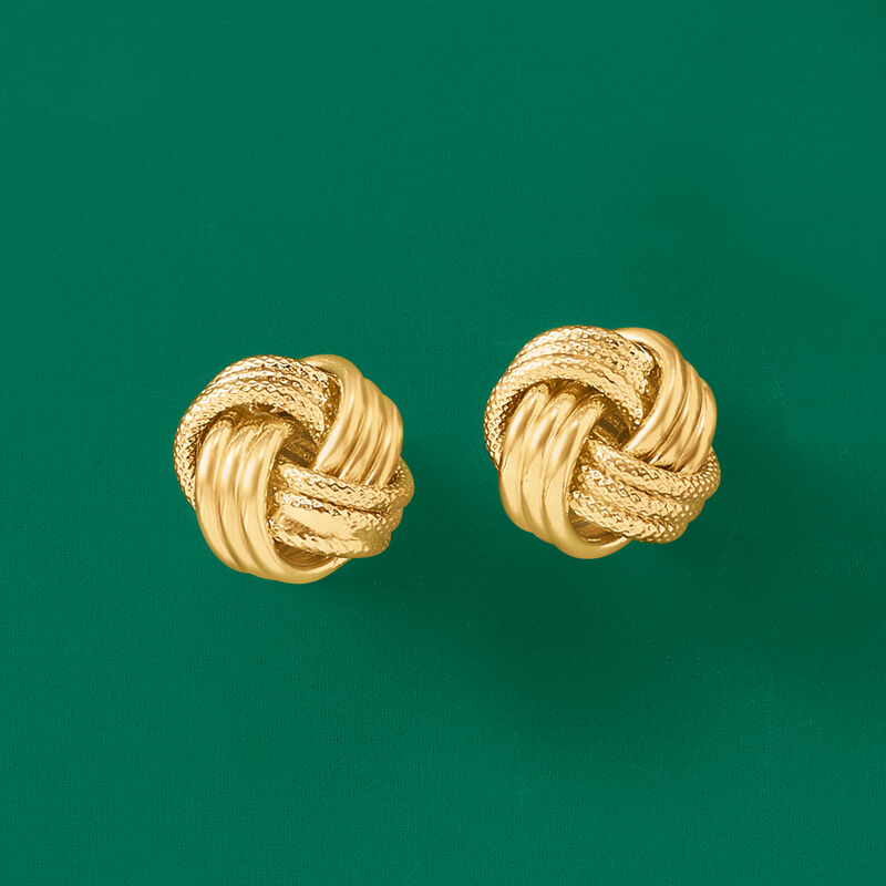 Italian 14kt Yellow Gold Love Knot Earrings image number 2