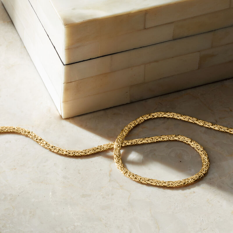 10kt Yellow Gold Byzantine Necklace image number 1