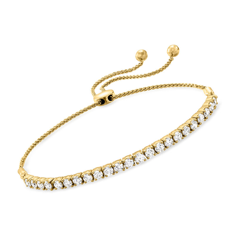 2.00 ct. t.w. Lab-Grown Diamond Bolo Bracelet in 18kt Gold Over Sterling  image number 0