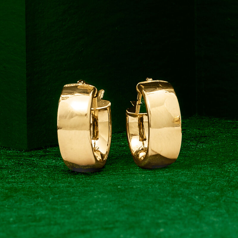 Italian 14kt Yellow Gold Huggie Hoop Earrings. 5/8&quot; image number 2