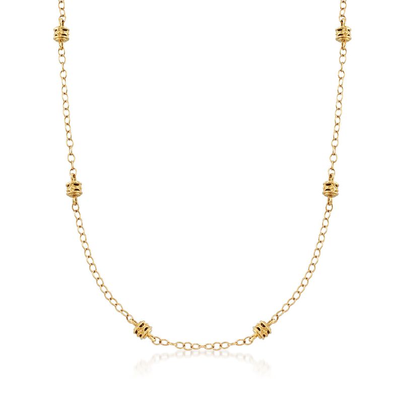 Judith Ripka &quot;Marisol&quot; 18kt Yellow Gold Rondelle Bead Station Necklace. 17&quot; image number 1