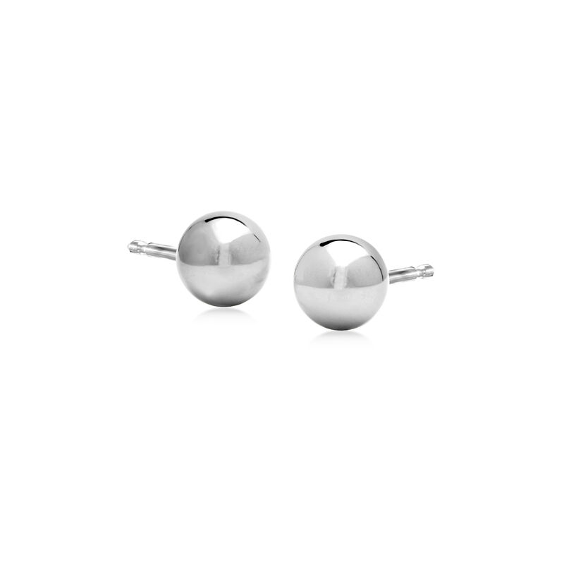 4-6mm 14kt White Gold Ball Stud Jewelry Set: Three Pairs of Earrings image number 5
