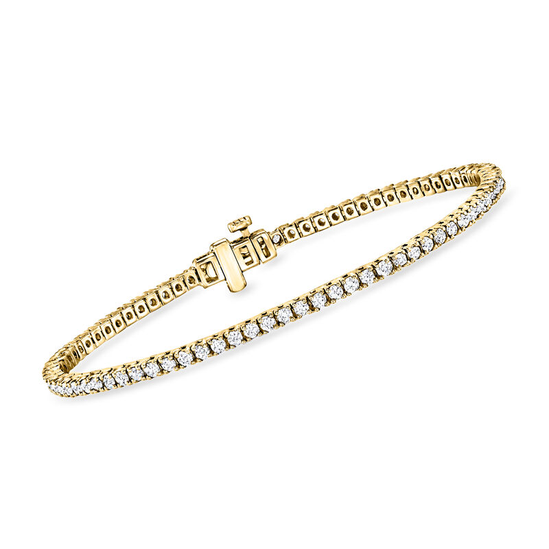 2.00 ct. t.w. Lab-Grown Diamond Tennis Bracelet in 18kt Gold Over Sterling image number 0