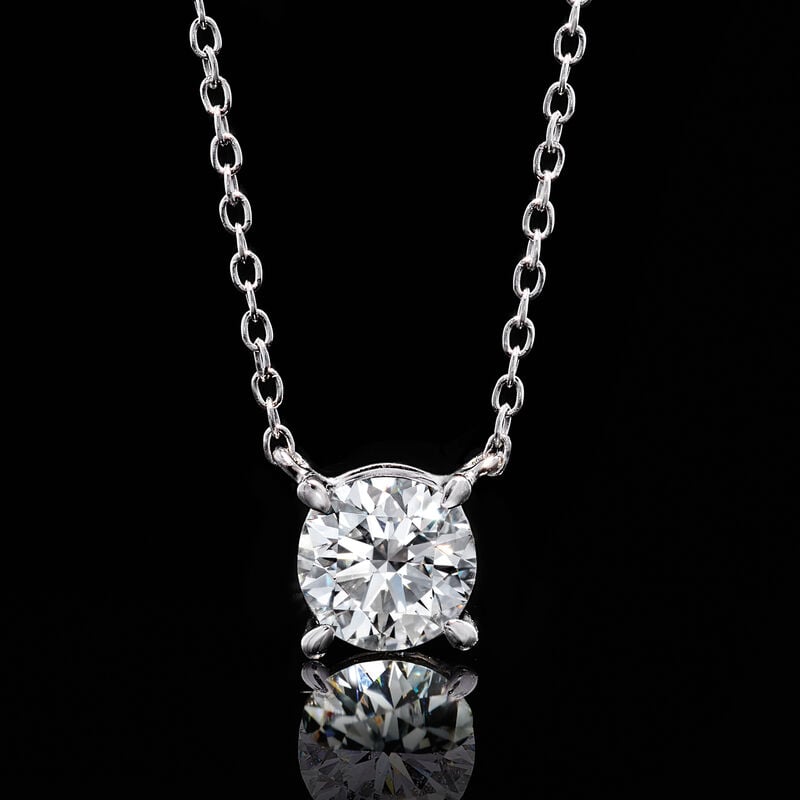 .75 Carat Lab-Grown Diamond Solitaire Necklace in Sterling Silver image number 2