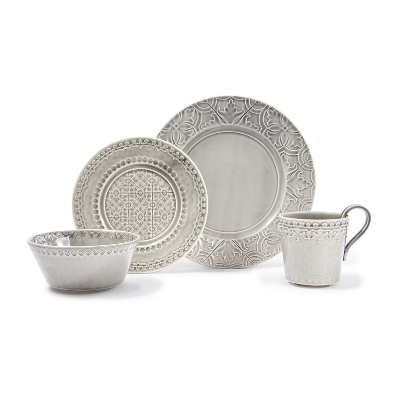 Bordallo Pinheiro "Rua Nova" 16-pc. Service for 4 Anthracite Dinnerware Set image number 0