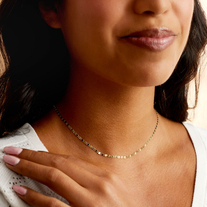 14kt Yellow Gold Mirror-Link Adjustable Necklace image number 3