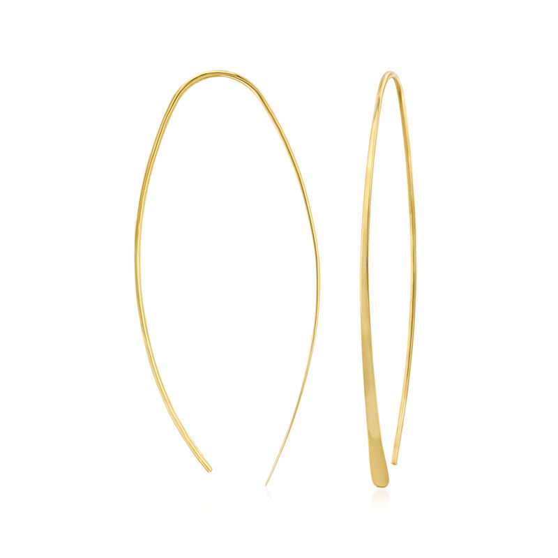 14kt Yellow Gold Curved Linear Earrings image number 0
