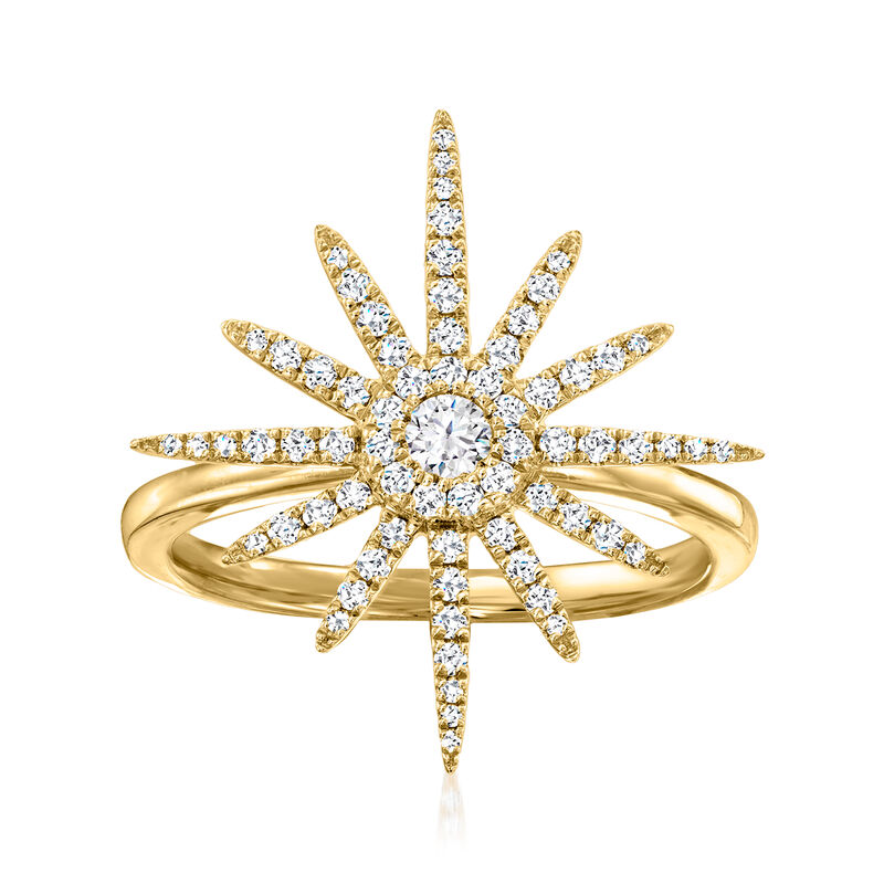 C. 2000 Vintage .40 ct. t.w. Diamond Starburst Ring in 18kt Yellow Gold image number 0